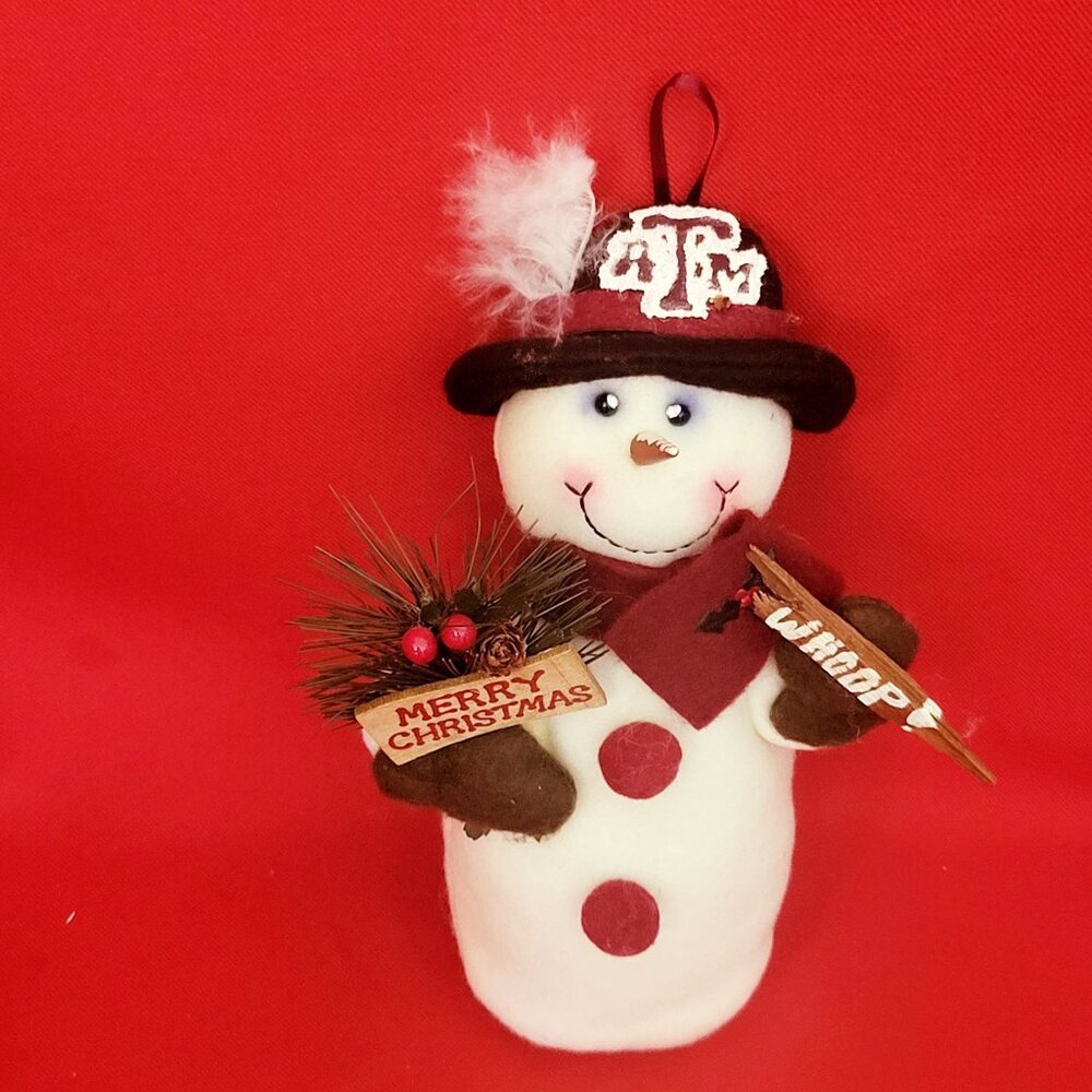 ATM Snowman Plush Ornament Christmas Decor